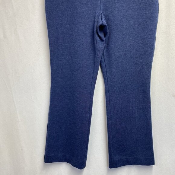 Talbots Montauk Knit Mid-Rise Pull-On Flare Capri Leg Pants Women 6 Blue Stretch - Picture 10 of 12